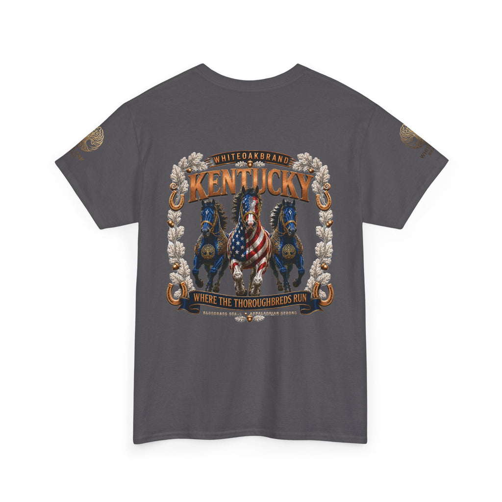 Kentucky Horse Team Graphic Tee — White Oak Bourbon Vintage-Style T-Shirt
