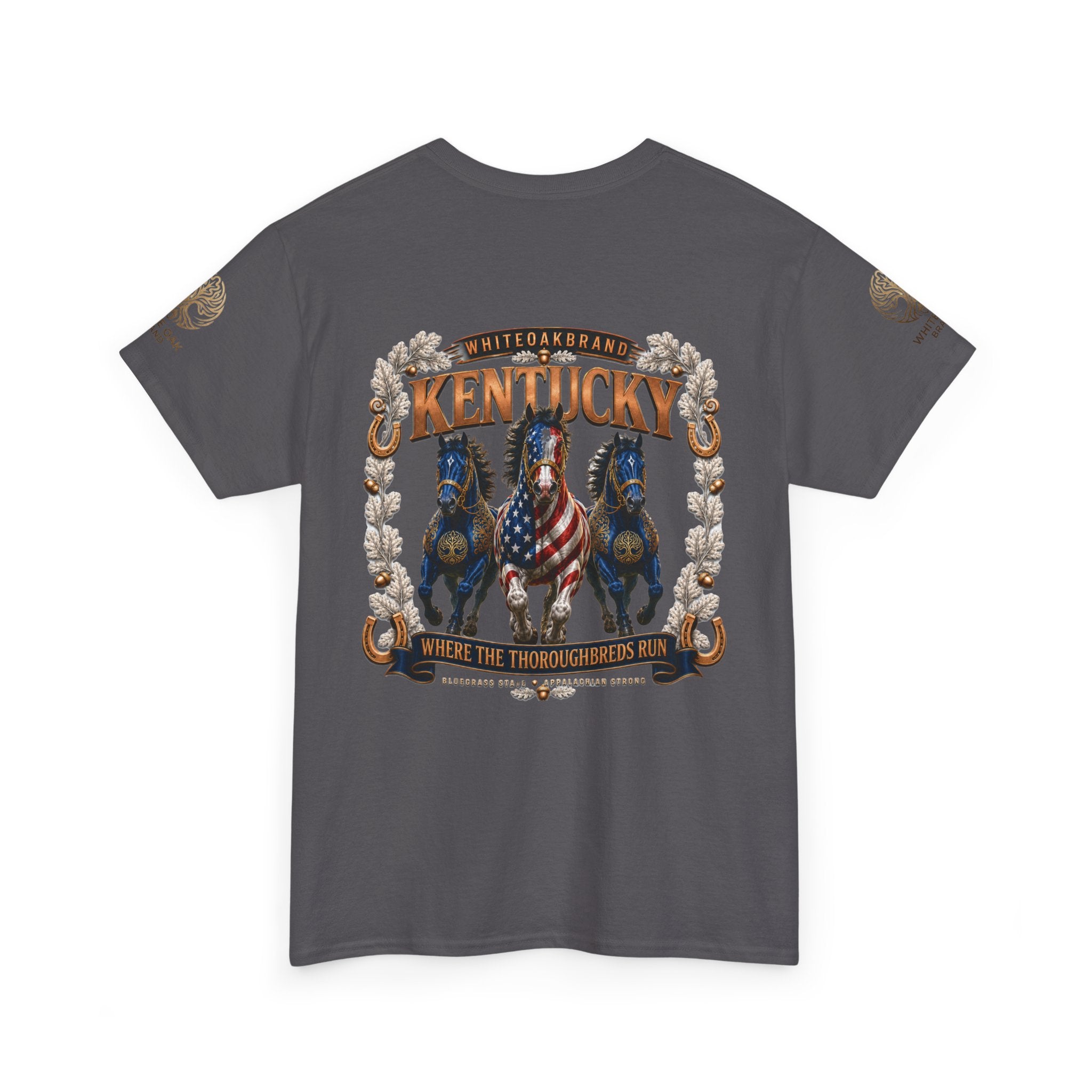 Kentucky Horse Team Graphic Tee — White Oak Bourbon Vintage-Style T-Shirt
