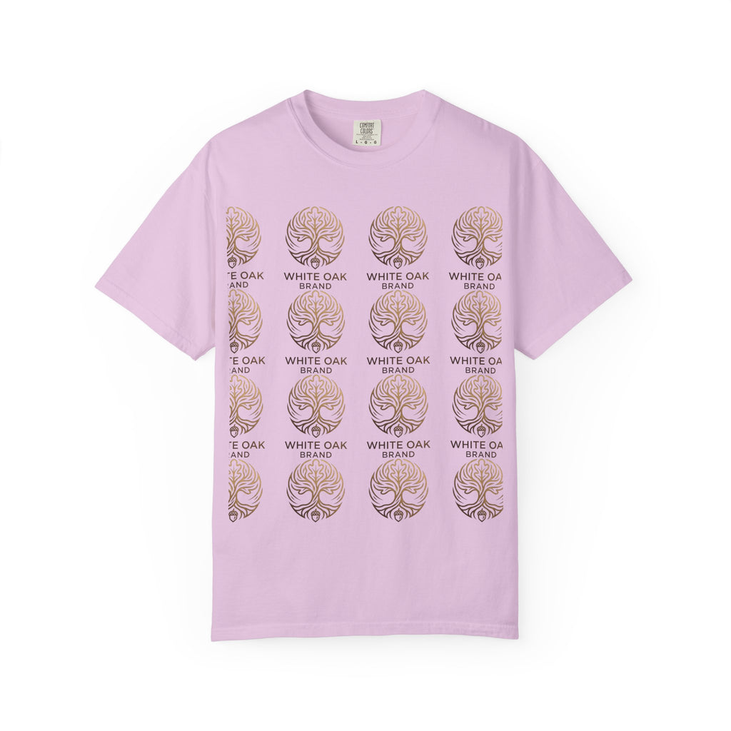 White Oak Brand Repeat Logo T-Shirt — Vintage Tree Skull Graphic Tee