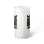 Frosted Glass Beer Mug — White Oak 250 Years of America Patriotic Eagle Design