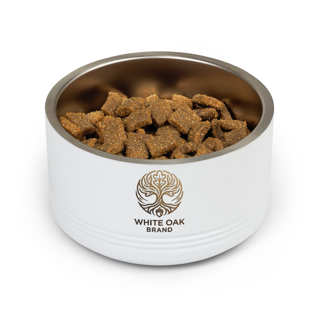 White Oak Brand Stainless Pet Bowl — 18oz Ceramic-Look Metal Dog & Cat Dish