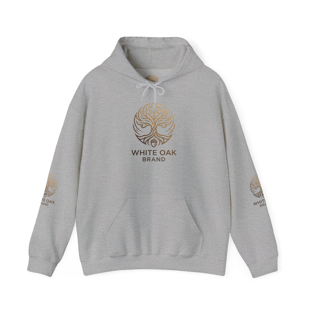 White Oak Brand Hoodie — Sunflowers, Fox & Rustic Nature Graphic