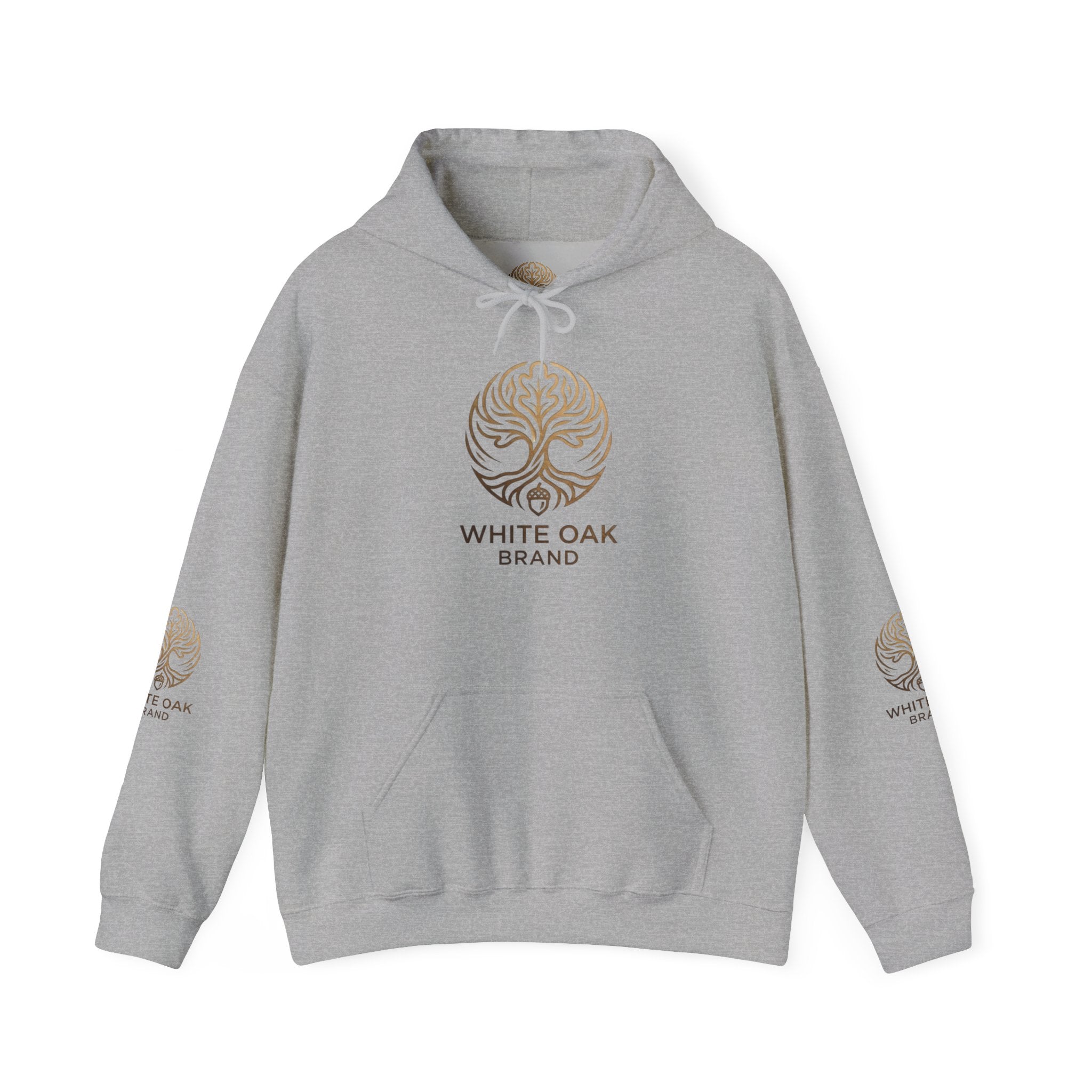 White Oak Brand Hoodie — Sunflowers, Fox & Rustic Nature Graphic