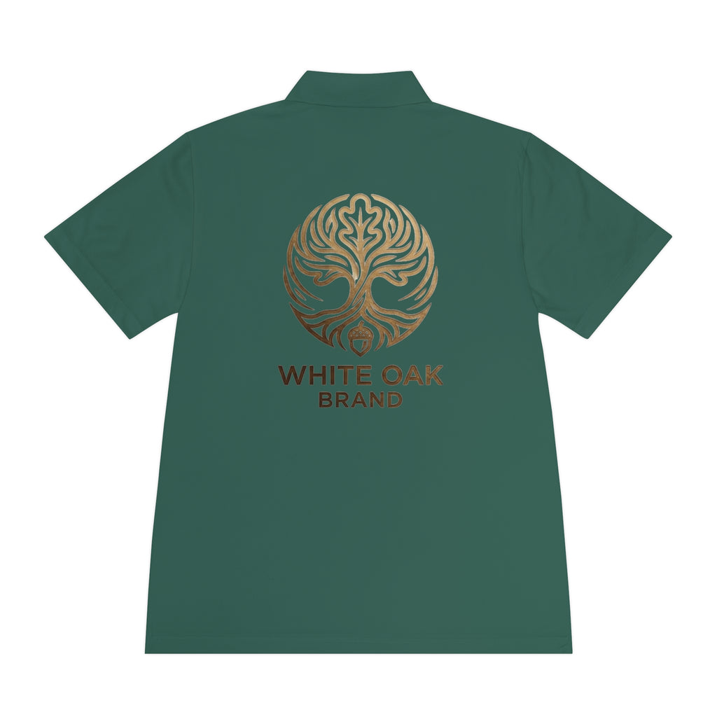 White Oak Brand Men's Polo — Embroidered Tree Logo Performance Shirt