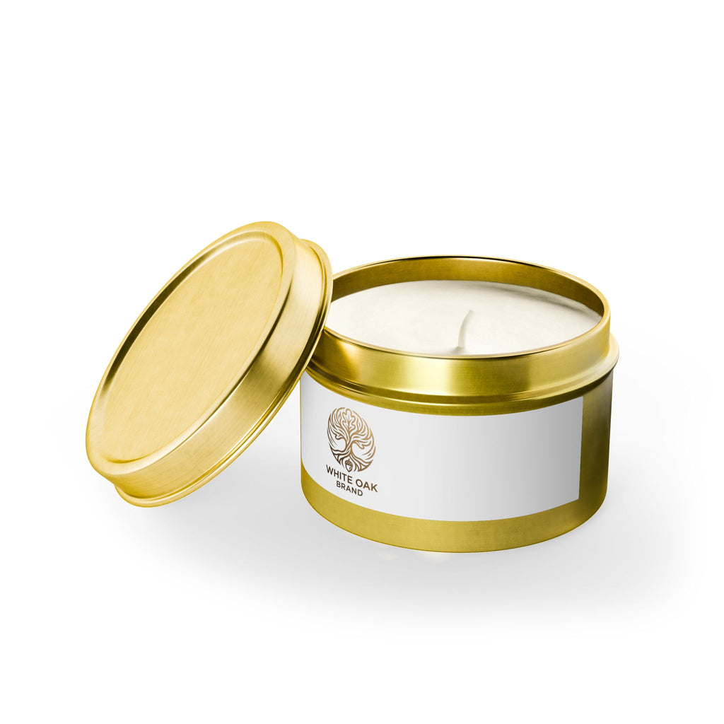 White Oak Tin Candle — Woodsy Aromatic Soy Candle in Travel Tin