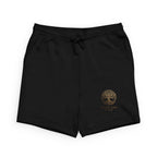 Tree of Life Black Sweatshorts — Minimal Gold Emblem Lounge Shorts