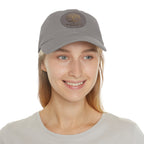 White Oak Leather Patch Dad Hat — Embossed Tree Logo Cap