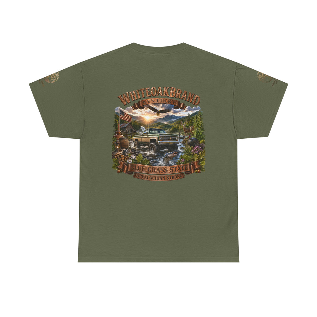 Vintage Off-Road Truck Tee — White Oak Brand "Bluegrass State" Graphic T-Shirt