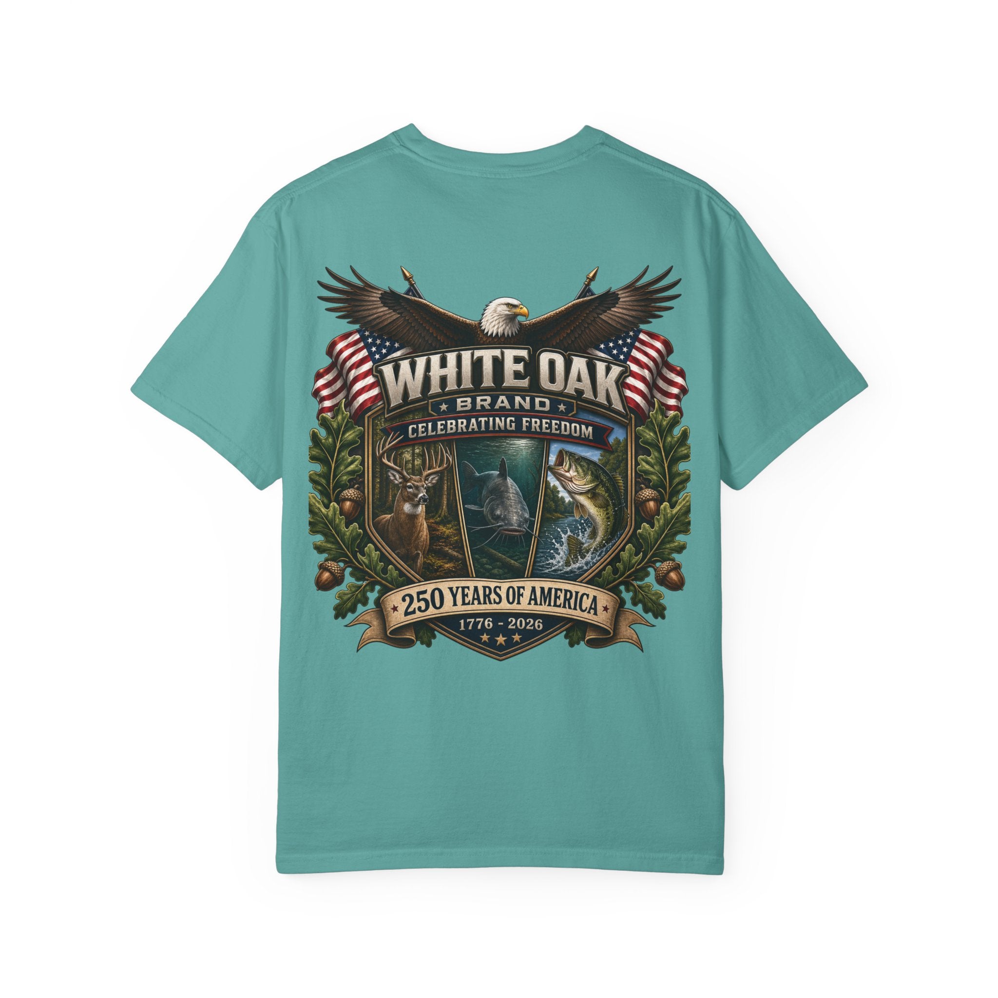 White Oak Brand Patriotic Eagle T-Shirt — "Celebrating Freedom" 250 Years of America Tee