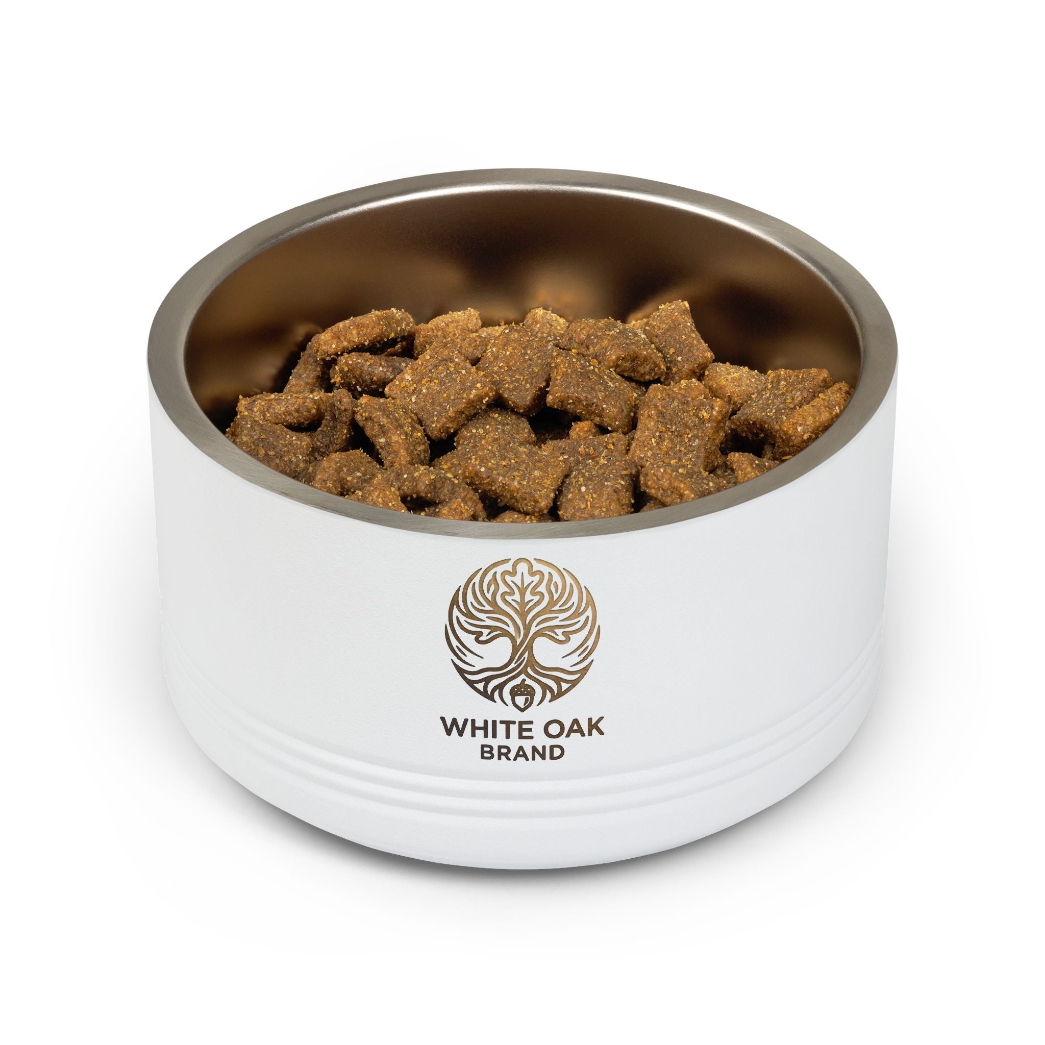 White Oak Brand Stainless Pet Bowl — 18oz Ceramic-Look Metal Dog & Cat Dish