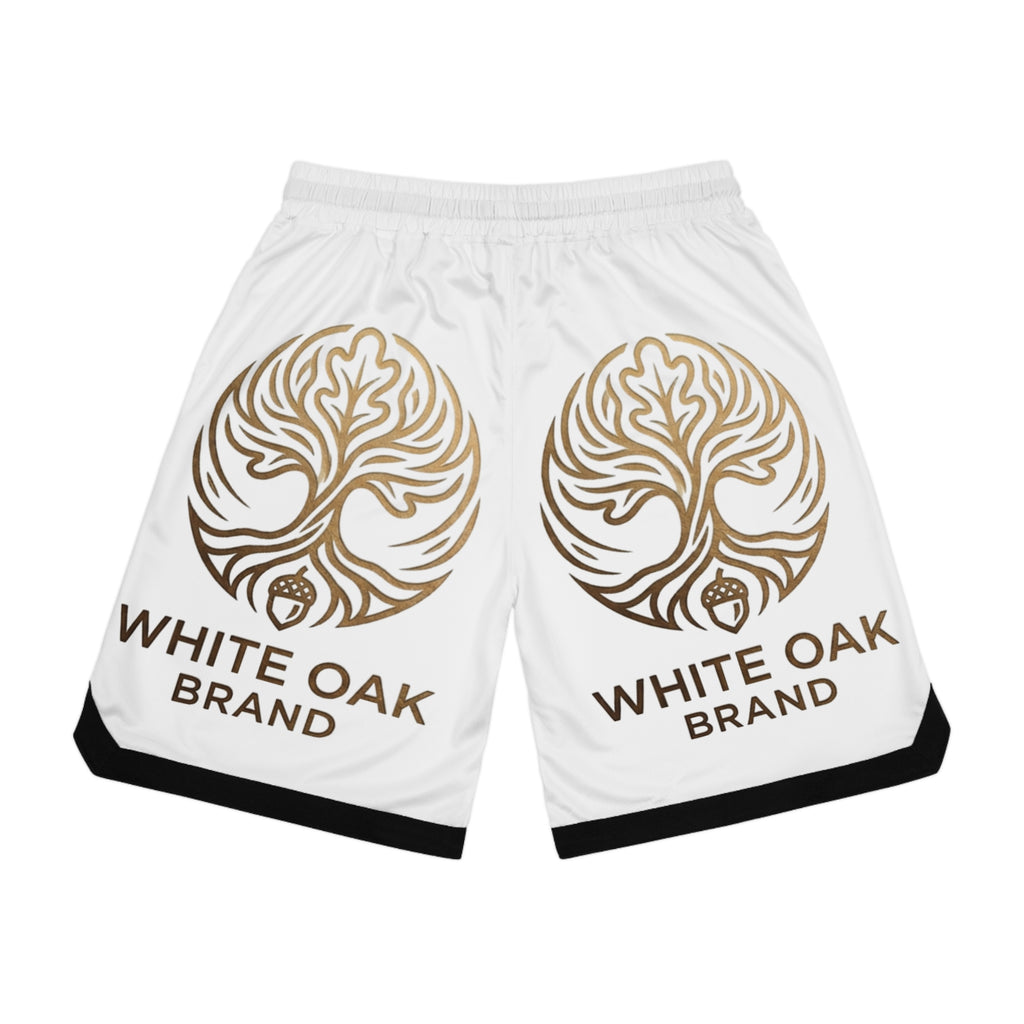 White Oak Brand Basketball Shorts — Logo Athletic Mesh Shorts
