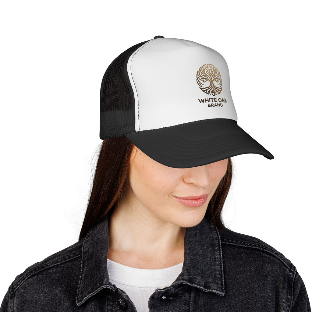 White Oak Brand Trucker Cap — Vintage Tree Logo Mesh Hat