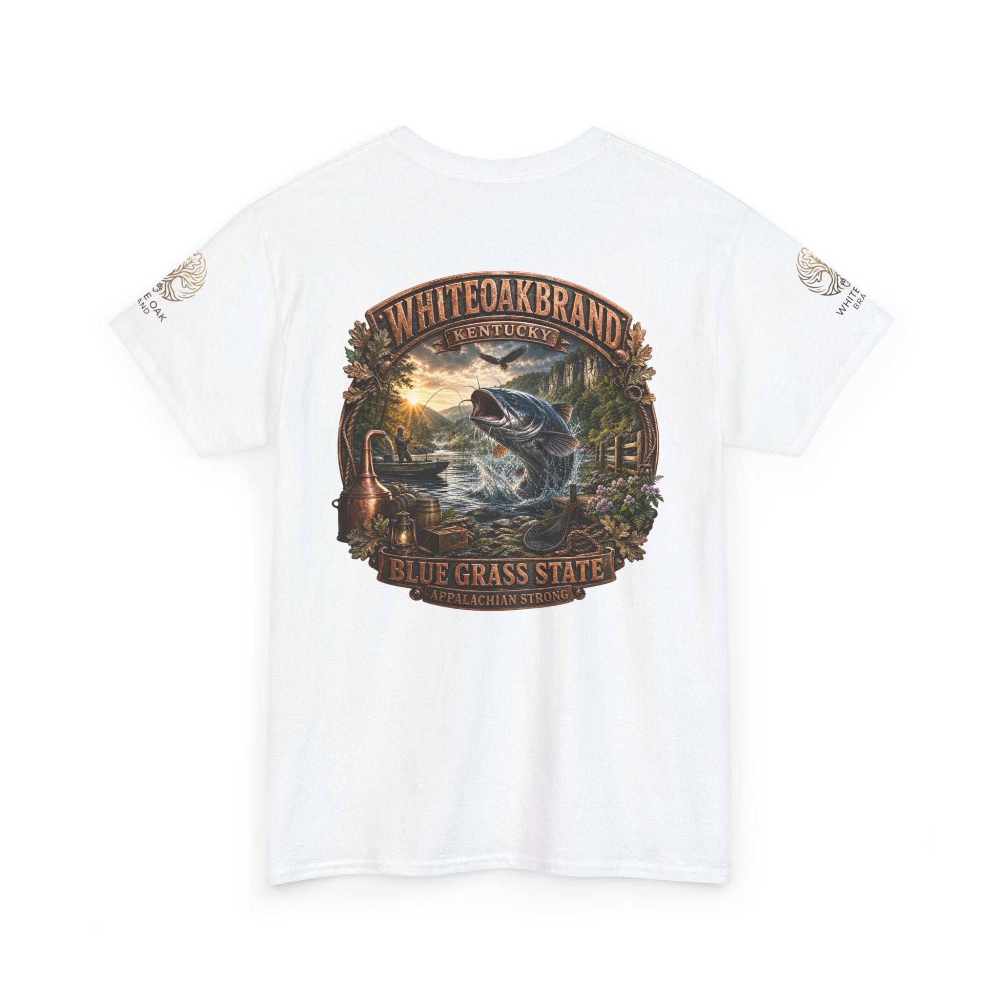 Fishing Graphic Tee — "White Oak Brand" Bluegrass State Catfish Shirt