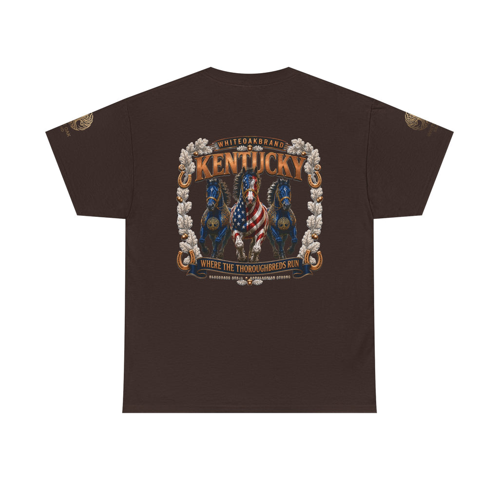 Kentucky Horse Team Graphic Tee — White Oak Bourbon Vintage-Style T-Shirt