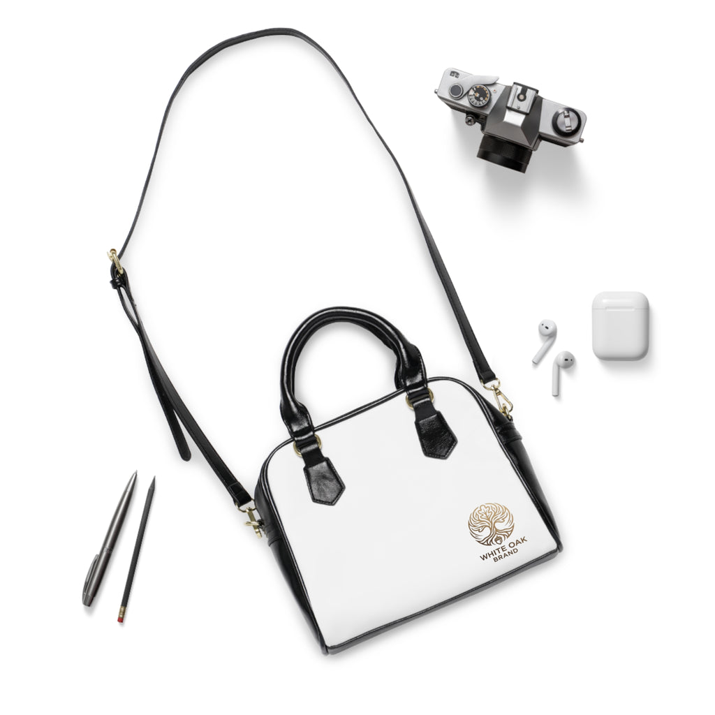 White Oak Logo Shoulder Handbag — Elegant Leather Tote Purse