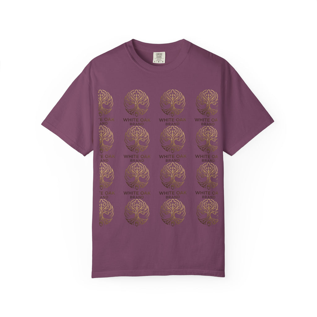 White Oak Brand Repeat Logo T-Shirt — Vintage Tree Skull Graphic Tee