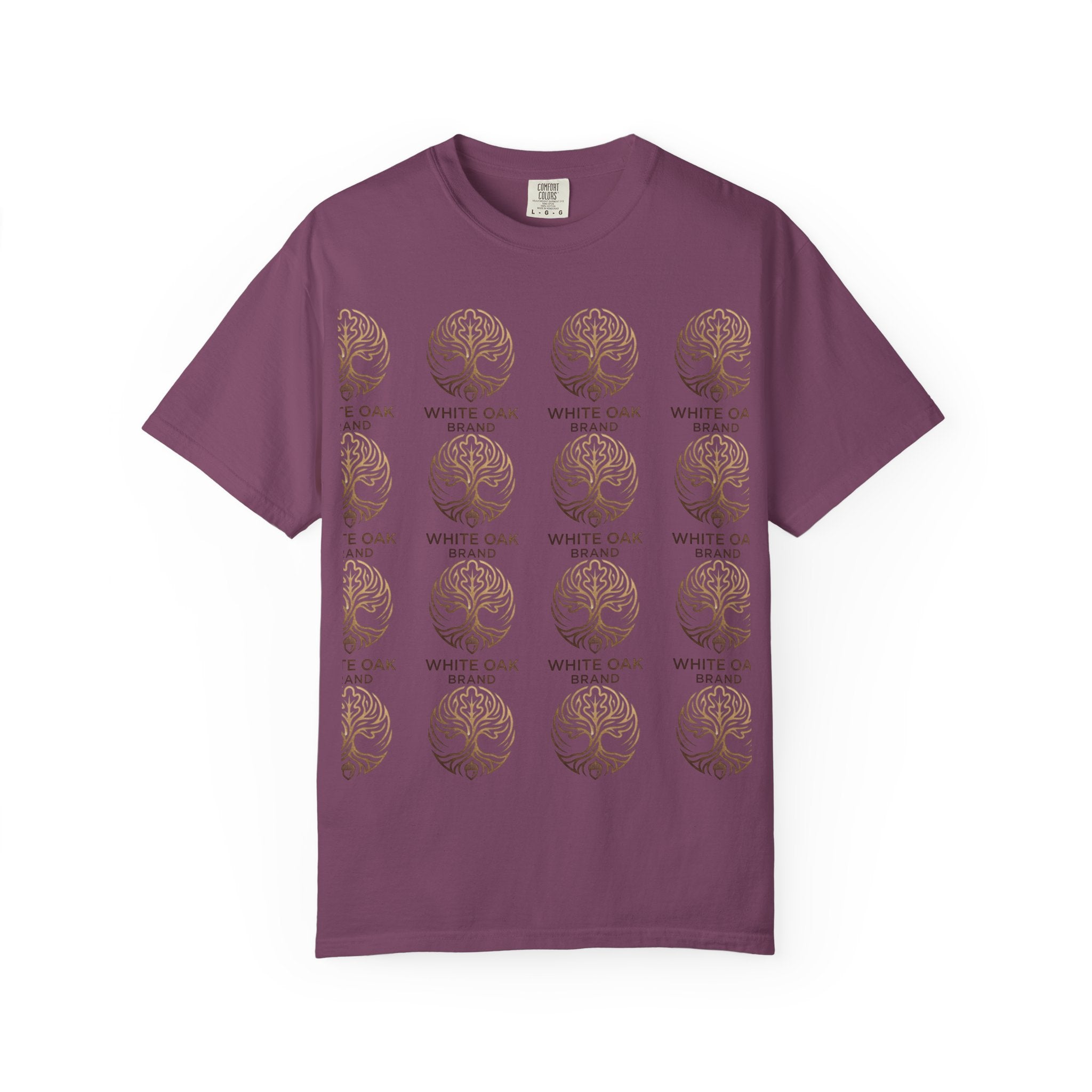 White Oak Brand Repeat Logo T-Shirt — Vintage Tree Skull Graphic Tee
