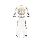 White Oak Brand Satin Pajama Set — Luxury Women's Sleepwear with Gold Oak Motif