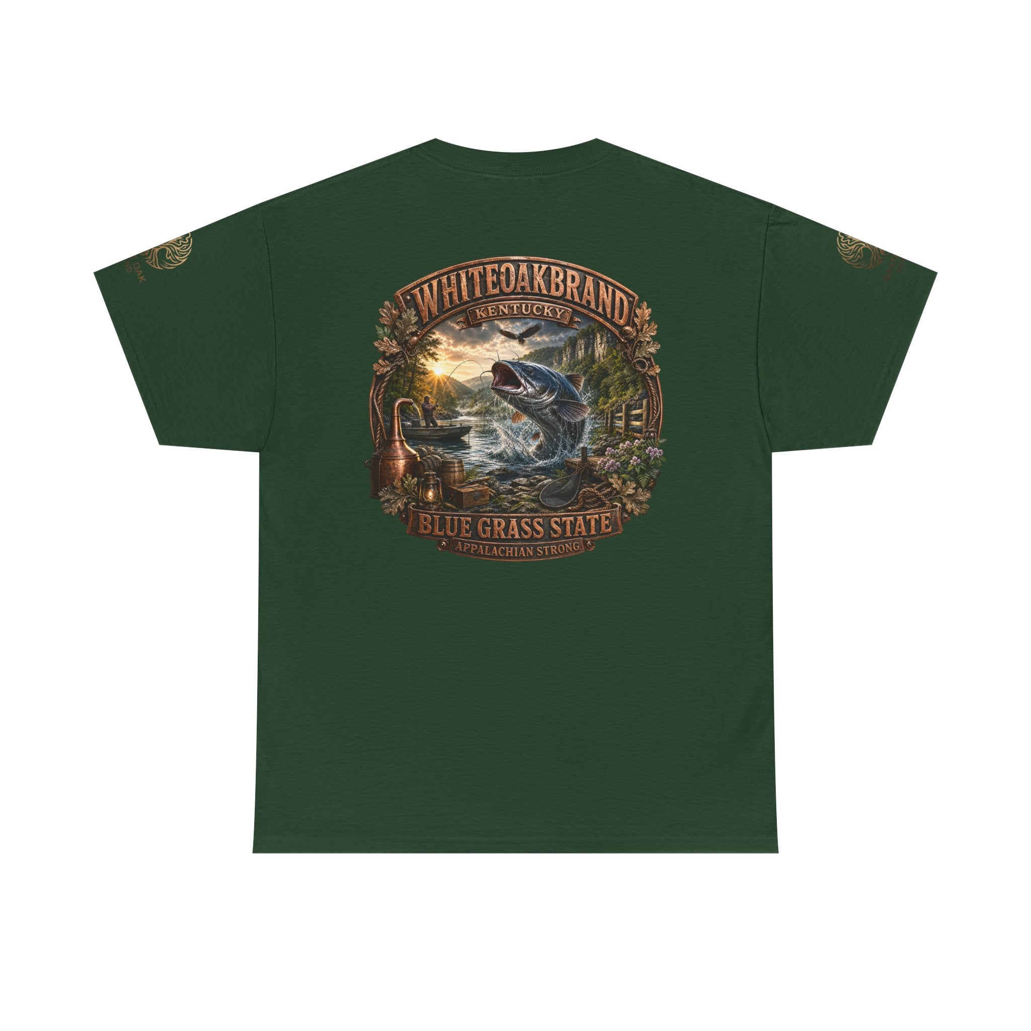 Fishing Graphic Tee — "White Oak Brand" Bluegrass State Catfish Shirt