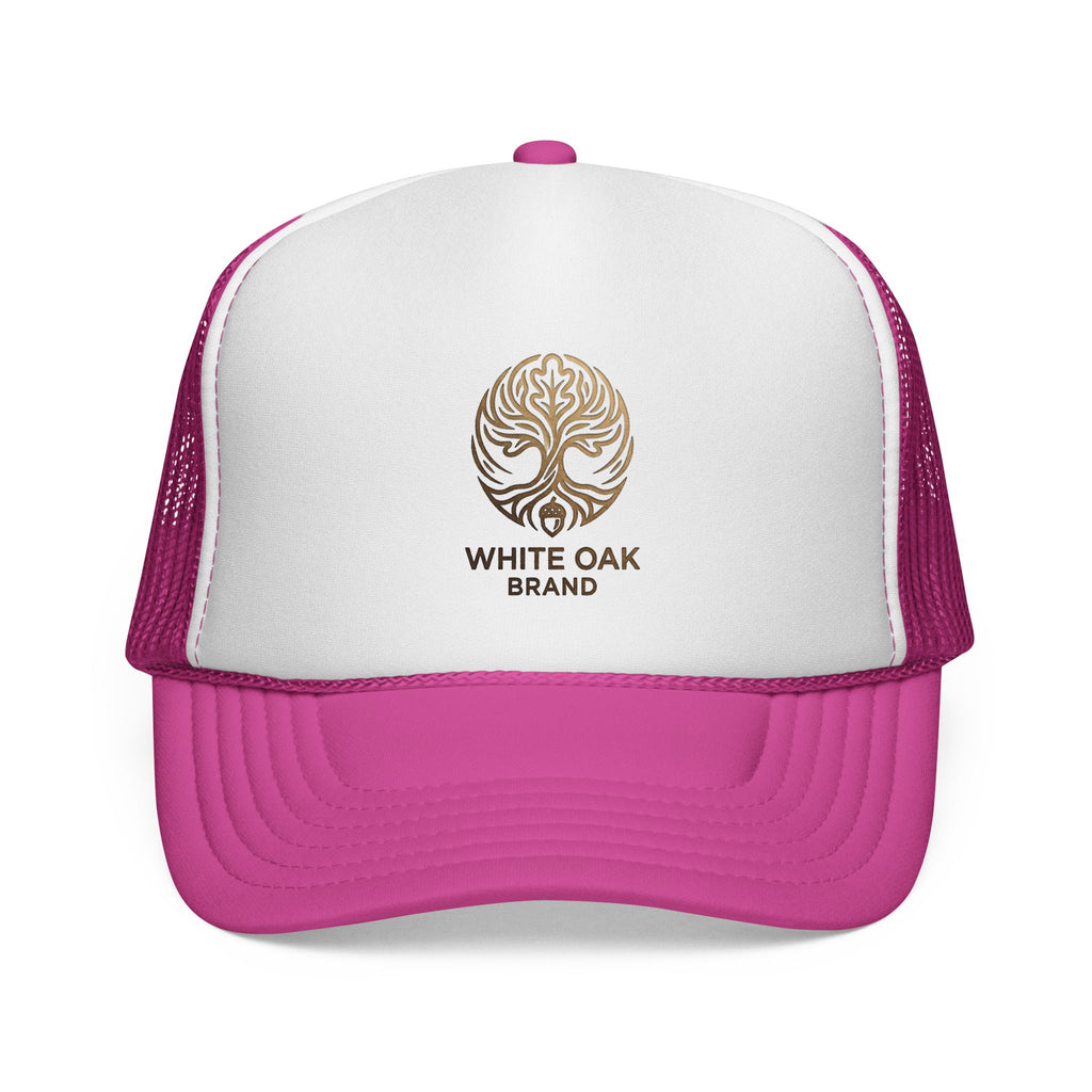 White Oak Brand Trucker Cap — Vintage Tree Logo Mesh Hat