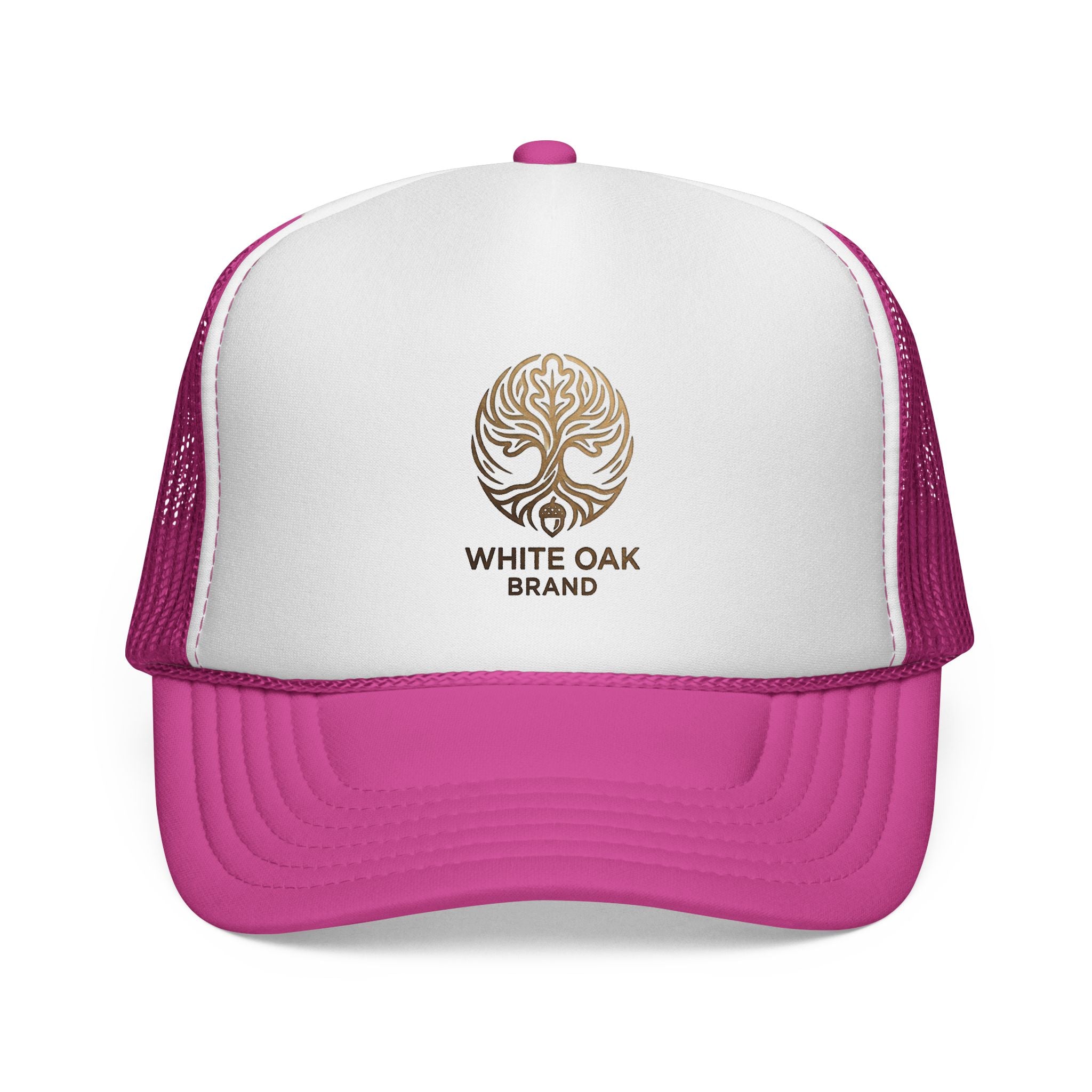 White Oak Brand Trucker Cap — Vintage Tree Logo Mesh Hat