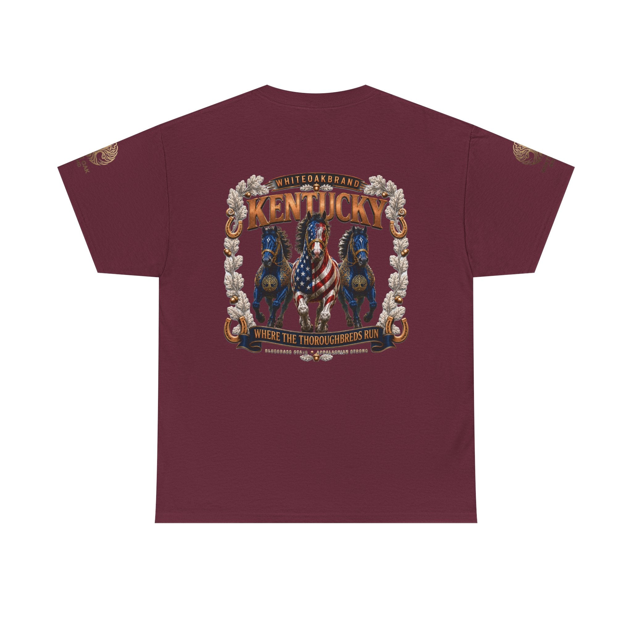 Kentucky Horse Team Graphic Tee — White Oak Bourbon Vintage-Style T-Shirt