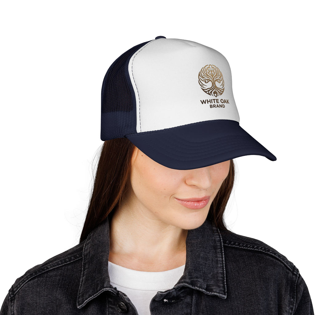 White Oak Brand Trucker Cap — Vintage Tree Logo Mesh Hat