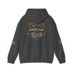 White Oak Brand Hoodie – Nature Logo Pullover with Scenic Back Emblem
