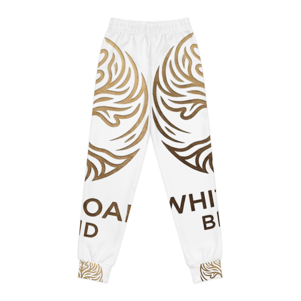 Youth Joggers — White Oak Brand Gold Emblem All-Over Print