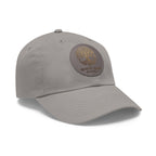 White Oak Leather Patch Dad Hat — Embossed Tree Logo Cap
