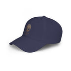 Red Low-Profile Baseball Cap — Gold White Oak Brand Tree Logo