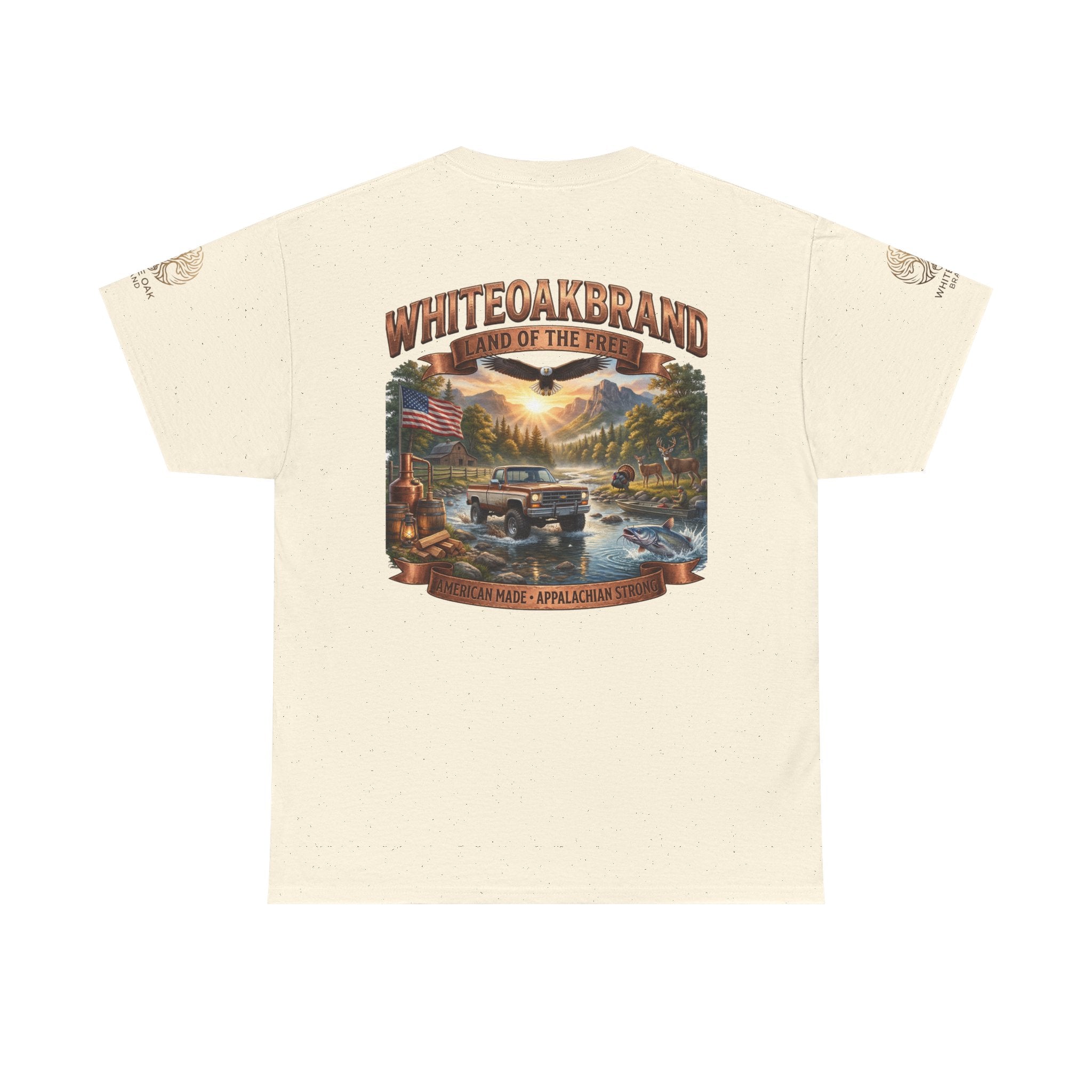 White Oak Brand 'Land of the Free' Graphic Tee — Patriotic Outdoorsman T-Shirt