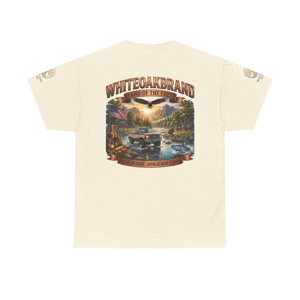 White Oak Brand 'Land of the Free' Graphic Tee — Patriotic Outdoorsman T-Shirt