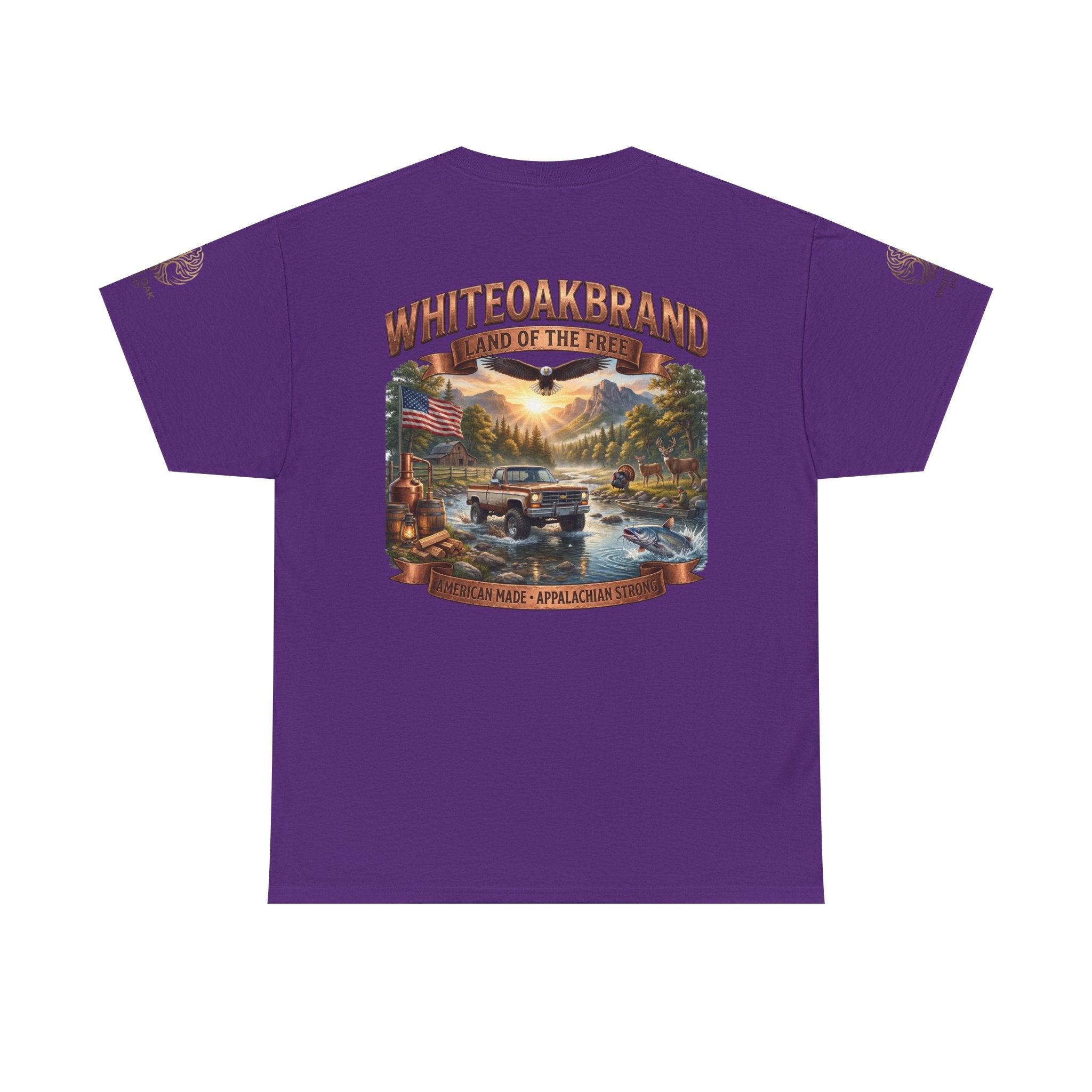 White Oak Brand 'Land of the Free' Graphic Tee — Patriotic Outdoorsman T-Shirt