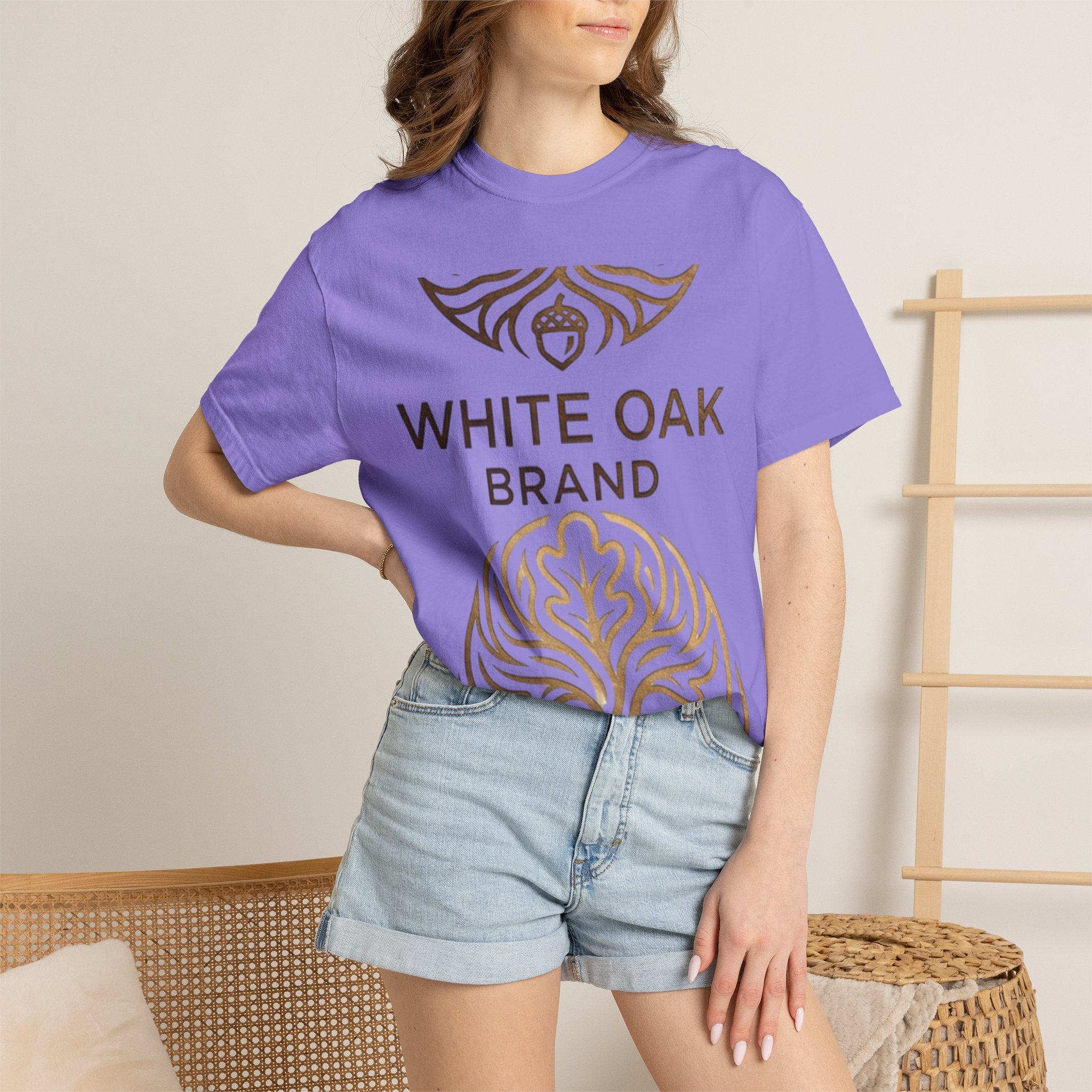 White Oak Brand Repeat Logo T-Shirt — Vintage Tree Skull Graphic Tee