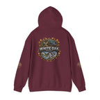 White Oak Brand Hoodie – Nature Logo Pullover with Scenic Back Emblem
