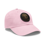 White Oak Leather Patch Dad Hat — Embossed Tree Logo Cap