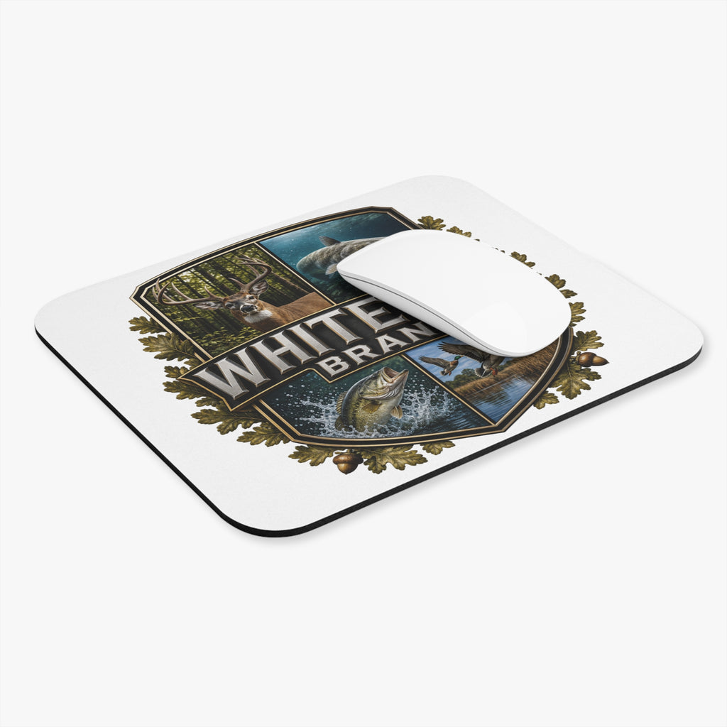 White Oak Brand Wildlife Mouse Pad — Deer, Fish & Duck Outdoor Desk Mat