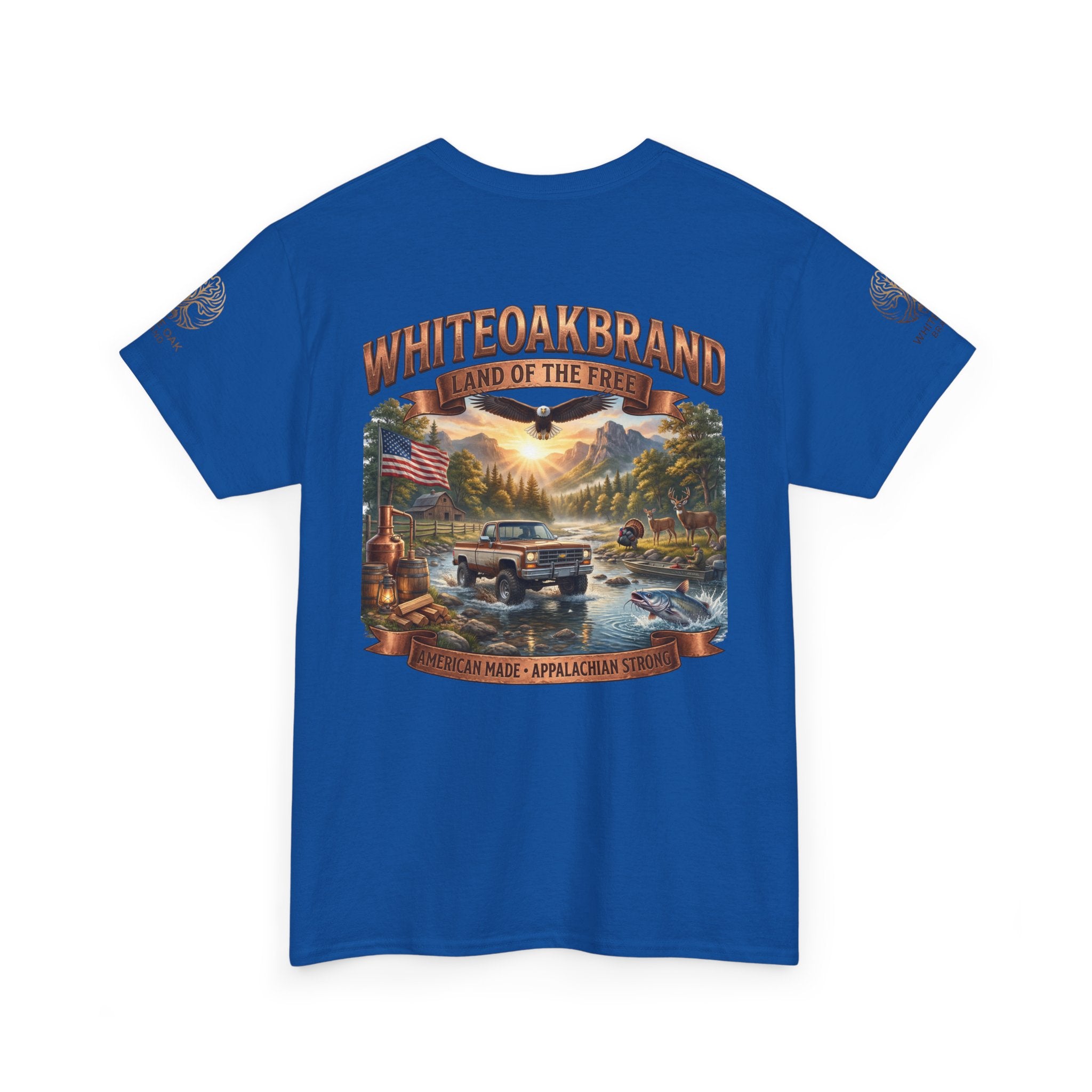 White Oak Brand 'Land of the Free' Graphic Tee — Patriotic Outdoorsman T-Shirt