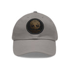 White Oak Leather Patch Dad Hat — Embossed Tree Logo Cap