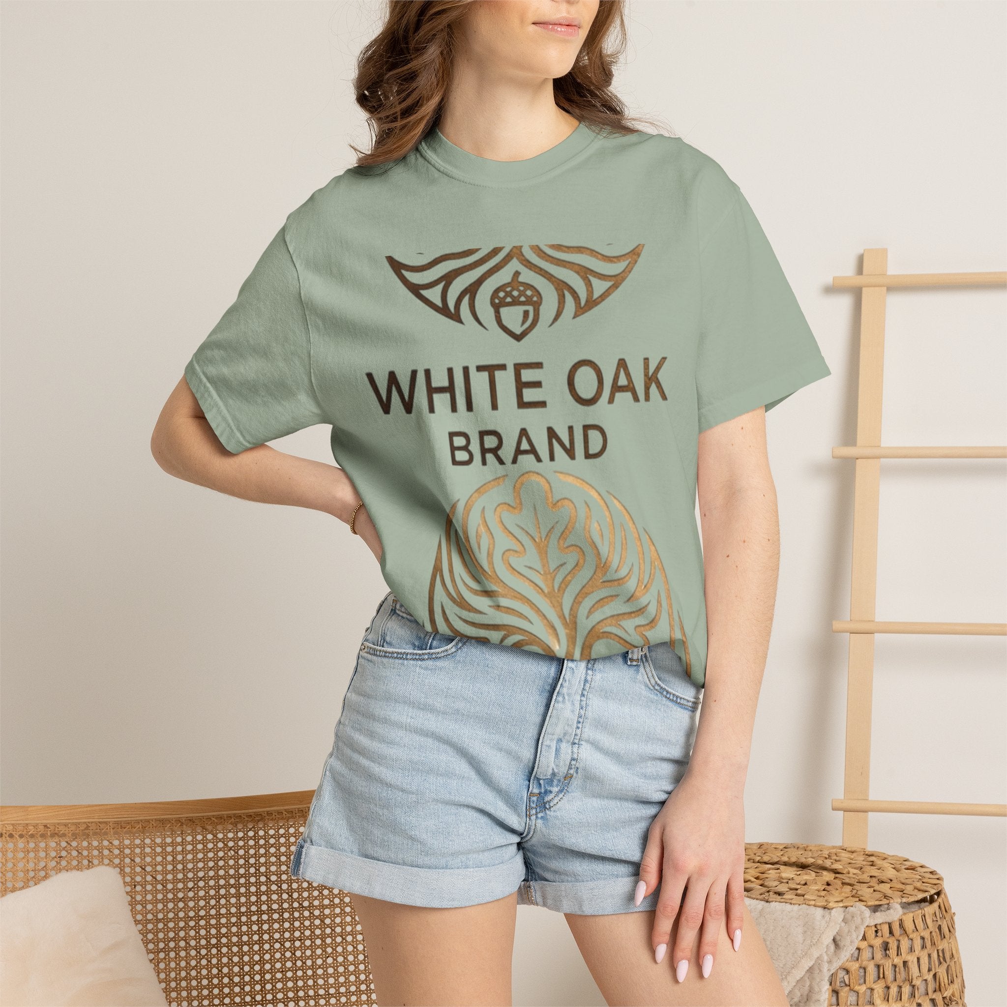 White Oak Brand Repeat Logo T-Shirt — Vintage Tree Skull Graphic Tee