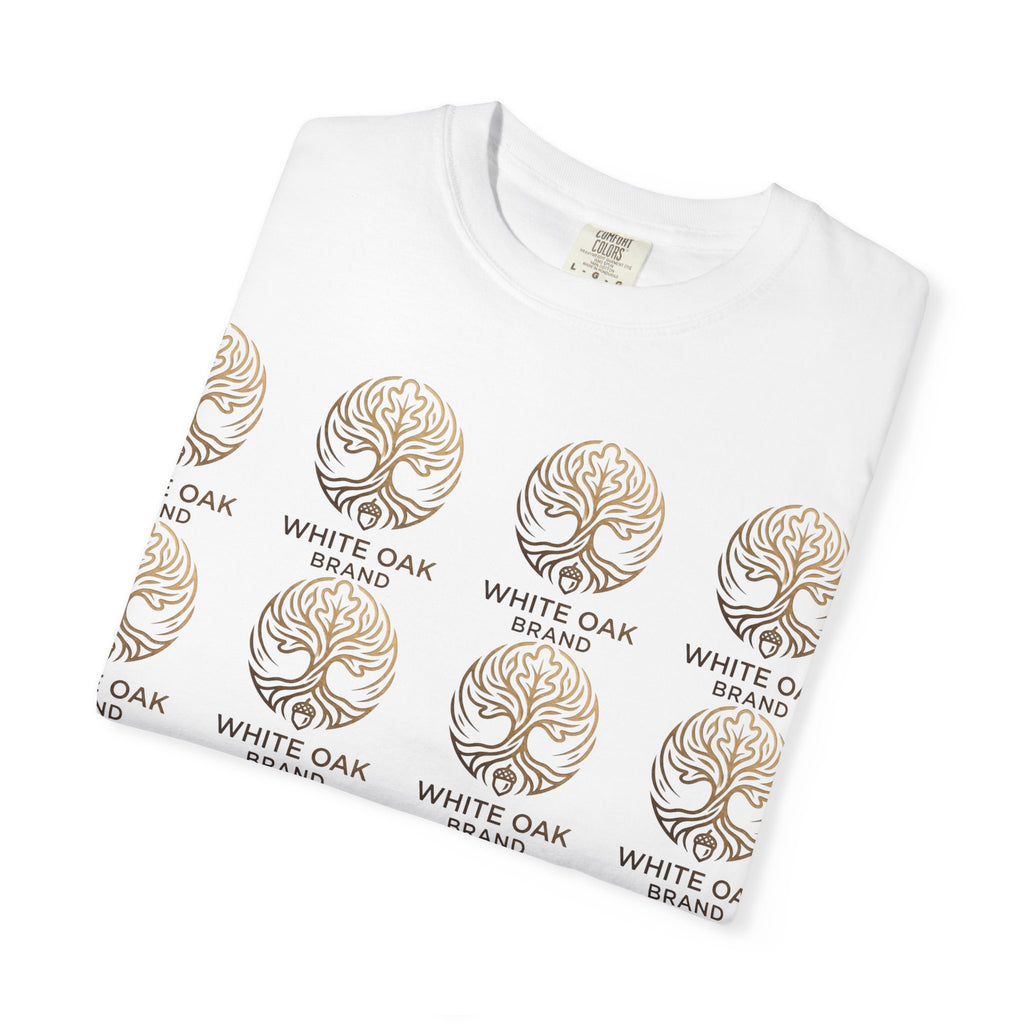 White Oak Brand Repeat Logo T-Shirt — Vintage Tree Skull Graphic Tee