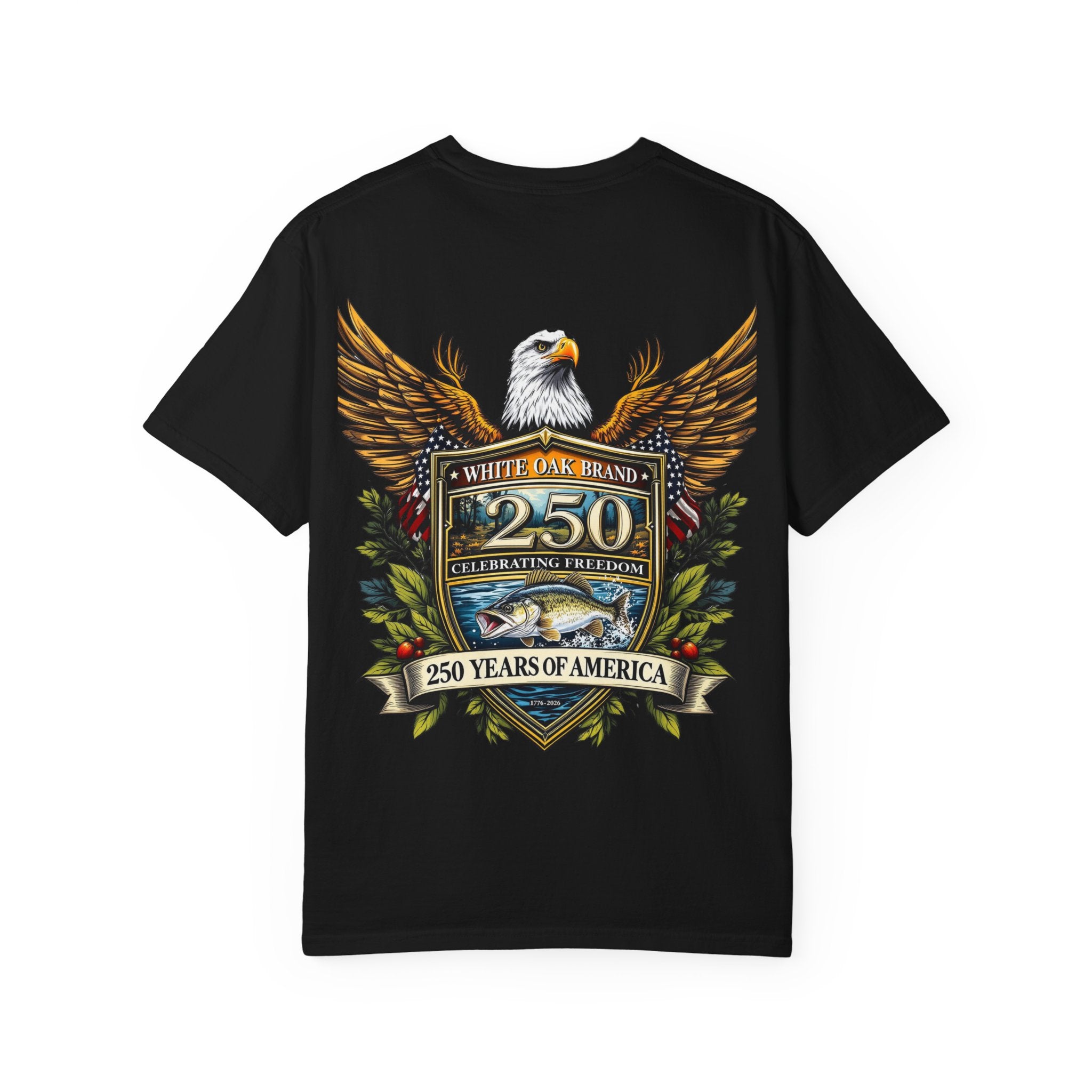 White Oak Brand Logo T-Shirt — Repeated Tree Emblem Tee