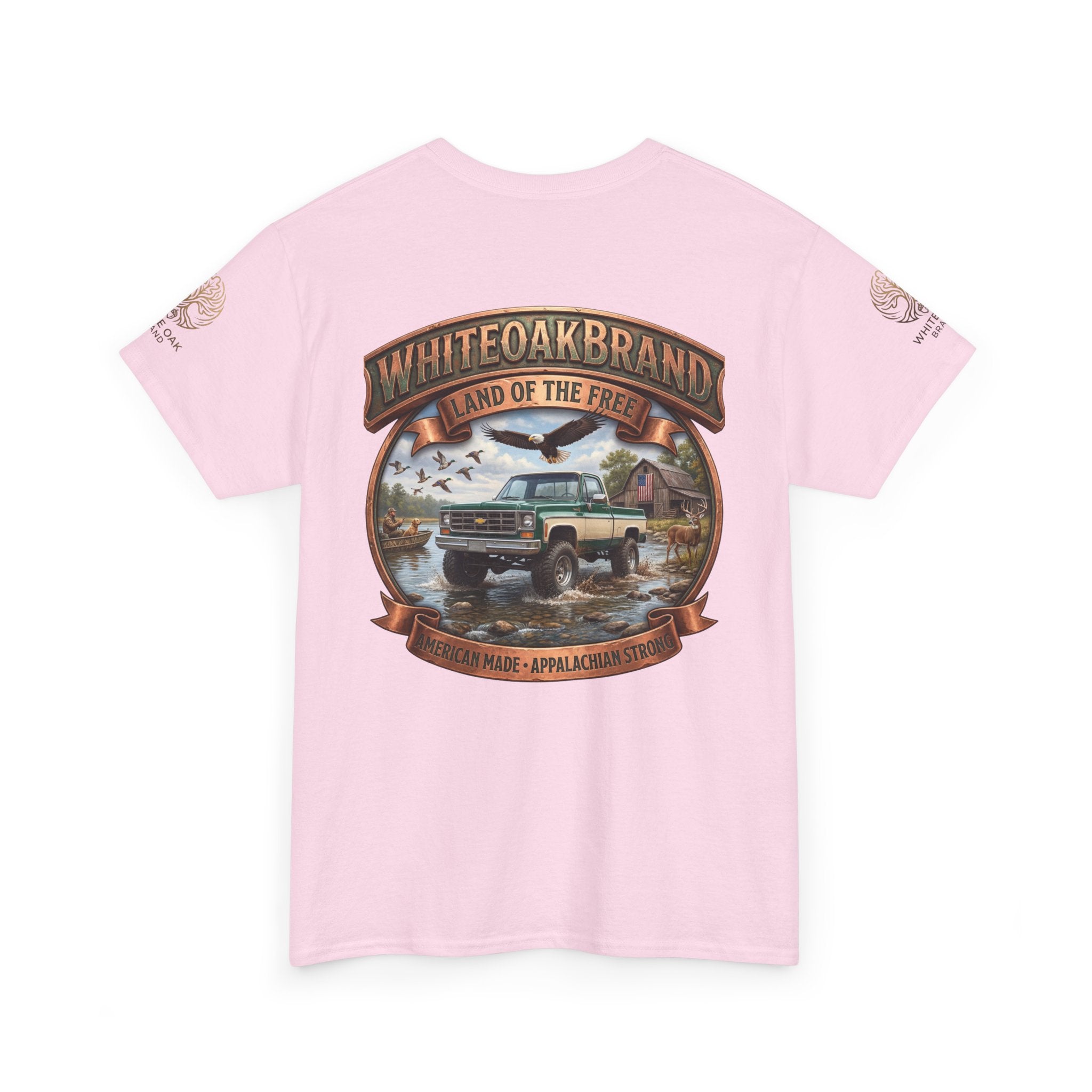 Vintage Truck Graphic Tee – WhiteOakBrand “Land of the Free” Cotton T-Shirt