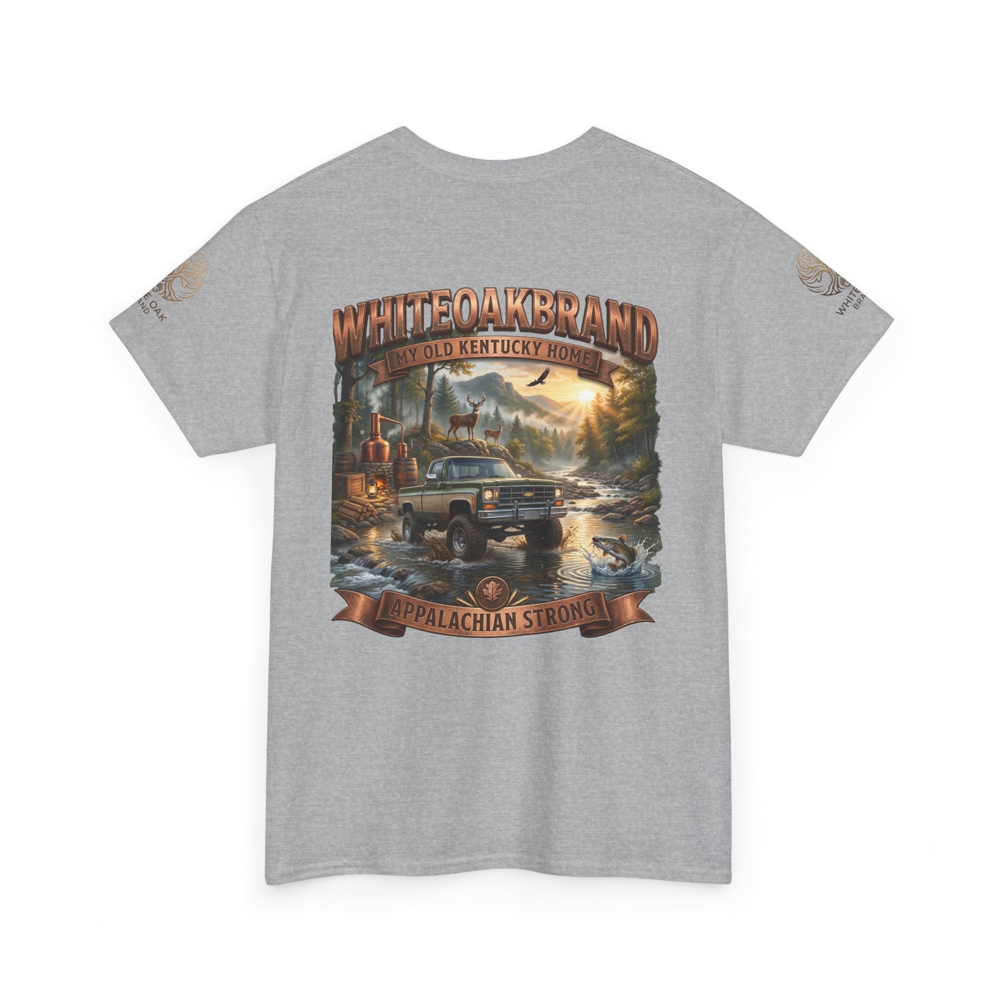 T-Shirt — White Oak Brand Appalachian Strength Graphic Tee (Truck, Mountains & River)