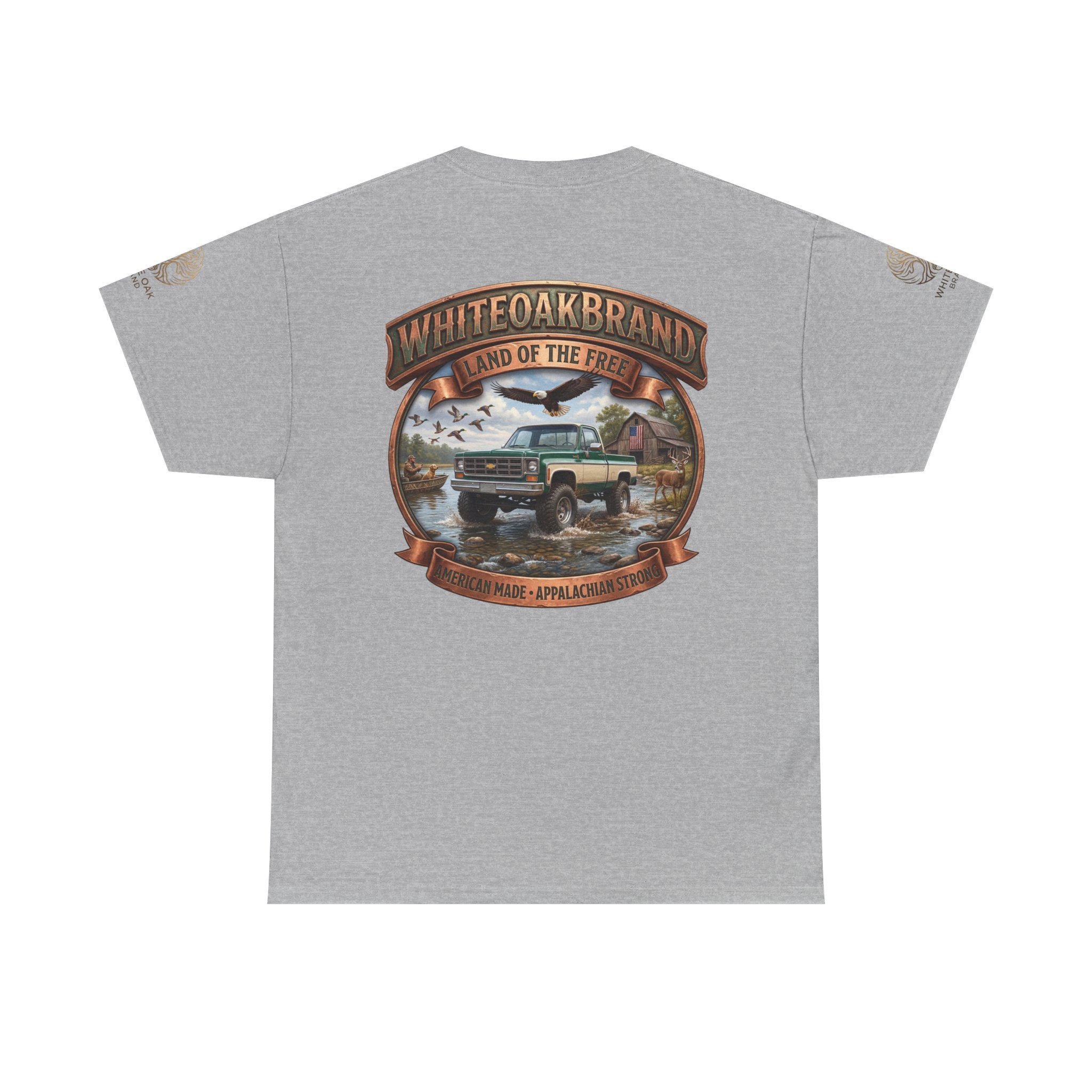 Vintage Truck Graphic Tee – WhiteOakBrand “Land of the Free” Cotton T-Shirt