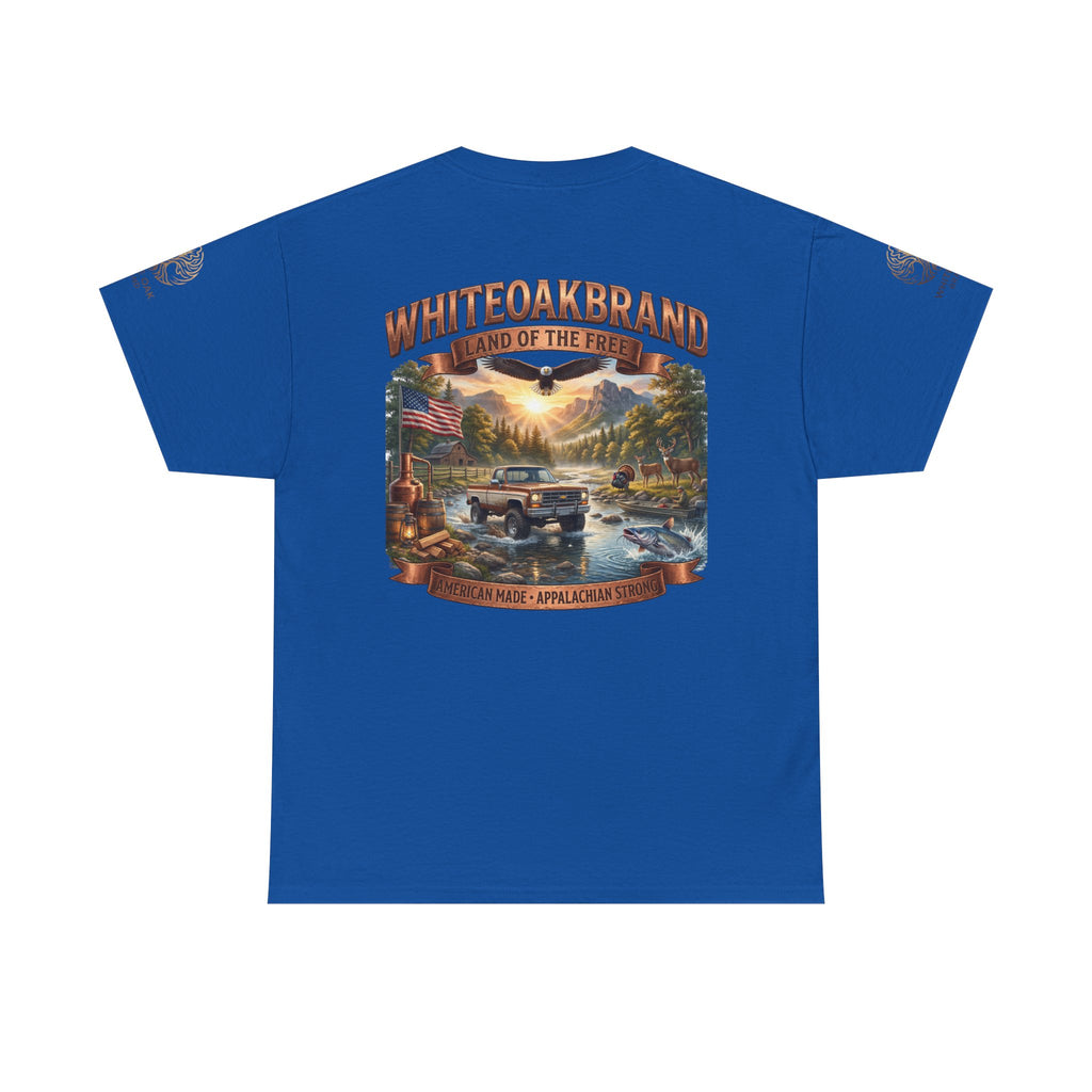 White Oak Brand 'Land of the Free' Graphic Tee — Patriotic Outdoorsman T-Shirt