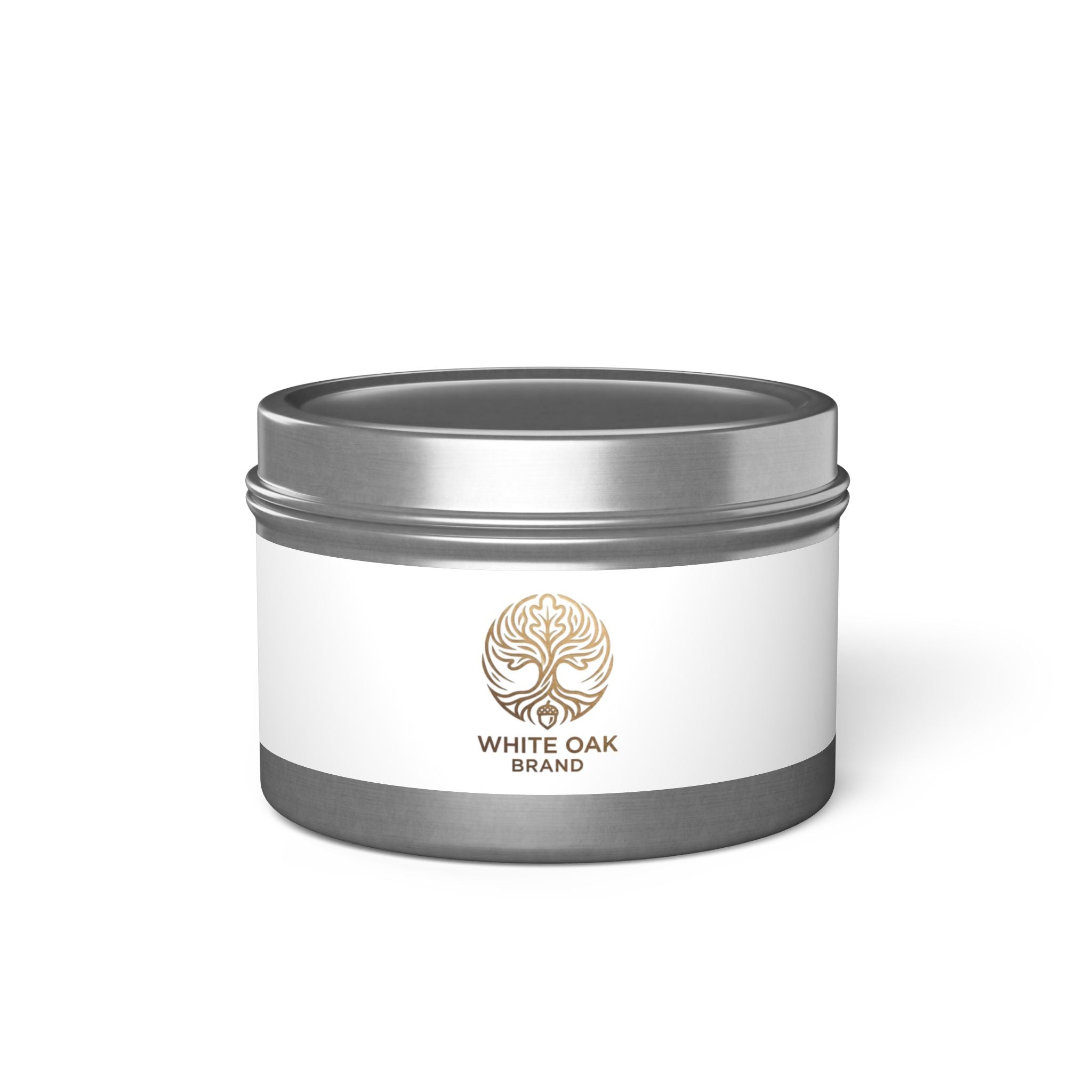 White Oak Tin Candle — Woodsy Aromatic Soy Candle in Travel Tin