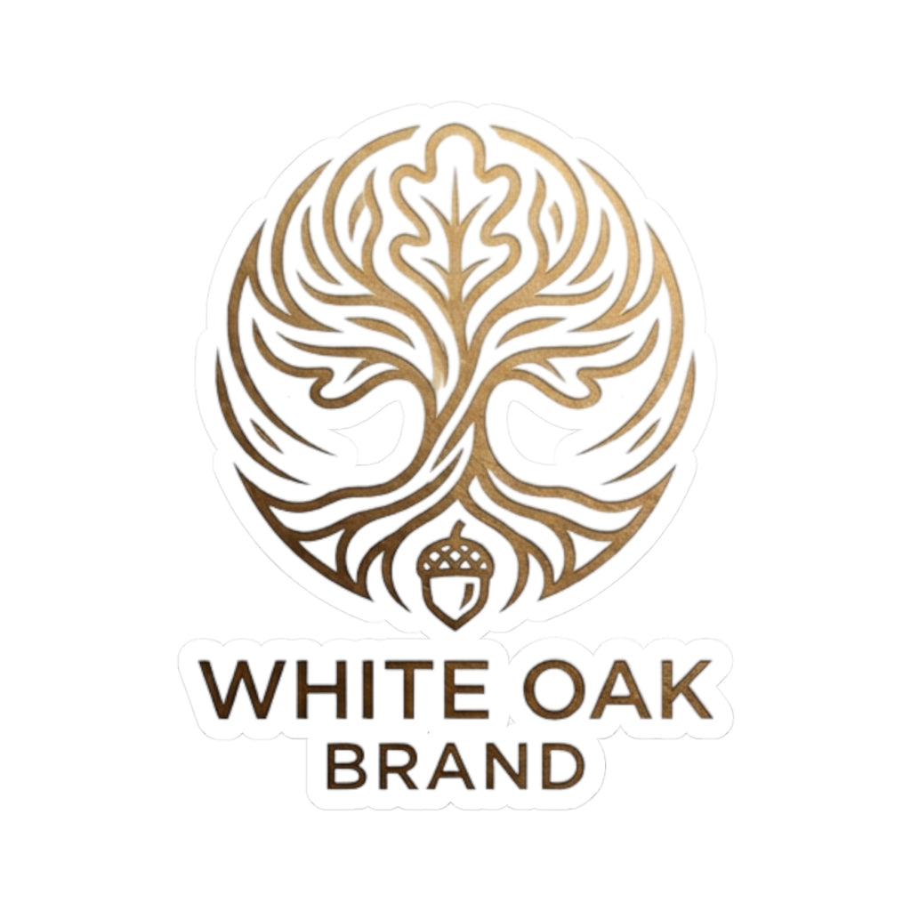 White Oak Brand Kiss-Cut Sticker — Gold Tree Logo Decal
