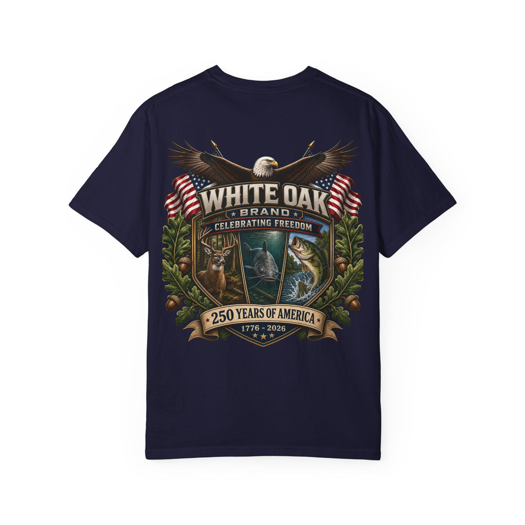 White Oak Brand Patriotic Eagle T-Shirt — "Celebrating Freedom" 250 Years of America Tee